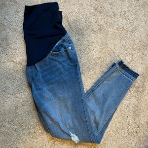 Time and Tru Maternity Jeggings with Navy Stretch Panel